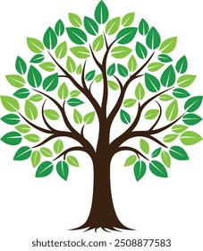 Clean soft color green tree vector art illustration design