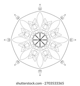 Eine saubere, weiche, flüssige und fließende kreisförmige Mandala-Vektorgrafik.