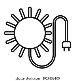 Clean solar energy icon. Outline clean solar energy vector icon for web design isolated on white background