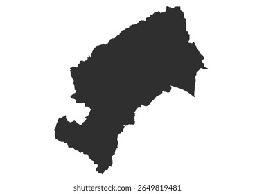A clean, solid black silhouette vector map of Zagreb, Croatia, isolated on a white background. This minimalist representation outlines the precise geographical boundaries or shape of the city.