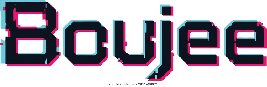 A clean and sophisticated Boujee text design featuring a bold, modern sans-serif font, conveying an elegant and luxurious, high-fashion aesthetic.