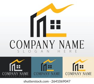 A clean and sophisticated logo design concept perfect for real estate marketing.