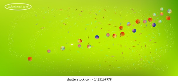 Clean space and signs confetti. Background graphic. Funny colorific illustration. Ultra Wide background texture. Colorful cool abstraction. Green colored.