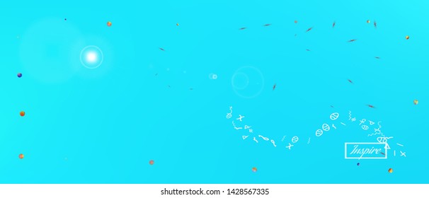 Clean space and signs confetti. Background mesh. Usefull colorific illustration. Great - new Ultra Wide backgrounds. Colorful cool abstraction. Azure main theme.