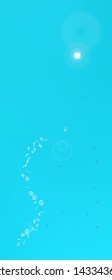 Clean space and signs confetti. Background colorful. Minimal colorific illustration. Light Ultra Wide portrait background. Colorful fresh abstraction. Azure colored theme.