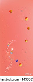 Clean space and signs confetti. Signs colorific illustration. Background texture. Wonderful colored, portrait background pattern Ultra Wide. Colorful clear abstraction. Coral theme.