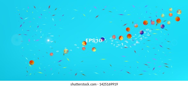 Clean space and signs confetti. Creative colorific illustration. Background modern. Light Ultra Wide background. Colorful recent abstraction. Azure main theme.