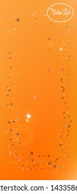 Clean space and signs confetti. Usefull colorific illustration. Background texture. Wonderful colored, portrait background pattern Ultra Wide. Colorful cool abstraction. Orange red theme.