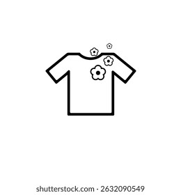 Clean sparkling T-shirt Washed and Spun Solid Flat Vector Icon Isolated on White Background.