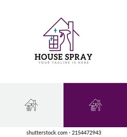 Clean Spray House Cleaning Service Line Style Logo