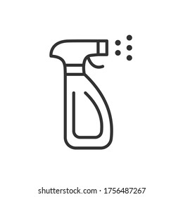Limpie el pulverizador. Icono de esquema. Ilustración vectorial.