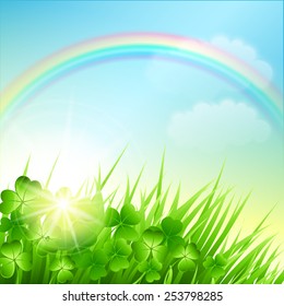 Clean spring amazing scenery. Vector illustration
