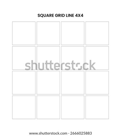 Clean square grid 4x4 in line style