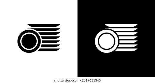 Clean stack plates icon linear logo isolated