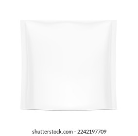 Clean stand up pouch mockup. Vector illustration isolated on white background. Front view. Can be use for template your design, presentation, promo, ad. EPS10.