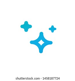 Clean star blue icon. Flat vector cartoon illustration. Objects isolated on a white background.