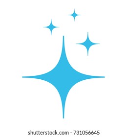 Clean star blue icon. Flat vector cartoon illustration. Objects isolated on a white background.