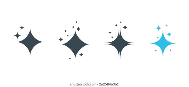 Clean star icon flat cartoon illustration object on white background.