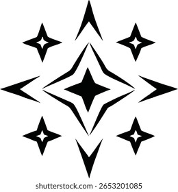 Clean star logo design with five thin symmetric strokes perfect for branding