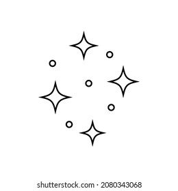 clean star shine line icon, cleaning symbol on white backgrond