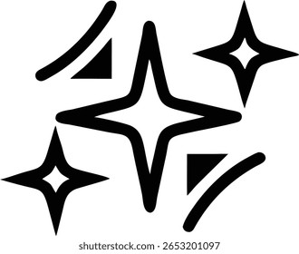 Logotipo de silhueta de estrela limpa com cinco traços finos simetria para marca