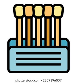 Limpiar el vector de contorno estéril de iconos. Oído de madera. Color plano de la barra de maquillaje