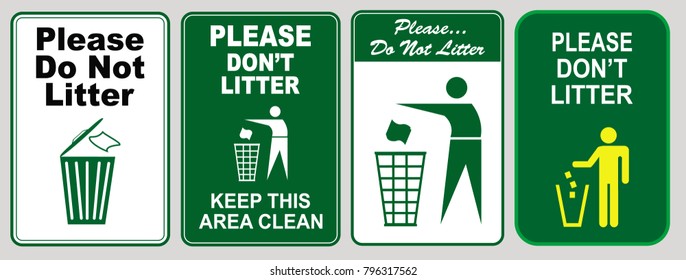 Clean sticker sign for office area (please do not litter, place all refuse in trash receptacles, keep our restroom clean, pitch in put trash in it's place, think keep clean and orderly)