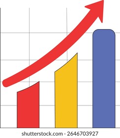Clean Stock Market Growth Graph With Smooth Gradient Line From Green to Blue in PNG on a Transparent Background, Featuring a Minimal Chart Style With No Grid, Text or Extra Elements - Vector