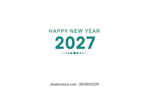 Clean and straightforward new year 2027 message with a minimalist design, suitable for a variety of general greetings and announcements.