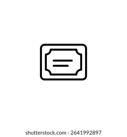 Clean Stroke Icon of Certificate Representing Official Document, Educational Achievement, Digital Recognition