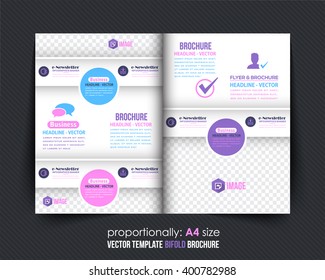 Clean Style Bi-Fold Brochure Design. Corporate Leaflet, Cover Template