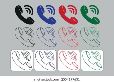 Clean Style colorful Call Icons