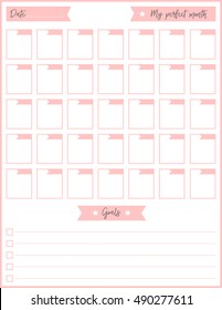 Clean style daily planner vector template. Stationery Design. Cute and simple printable to do list.