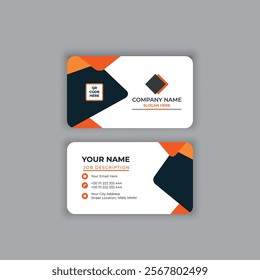 Clean style modern business card template, Modern Business Cards Template with orange and black color variation. modern vector template.