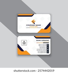 Clean style modern business card template, Modern Business Cards Template with orange and black color variation.