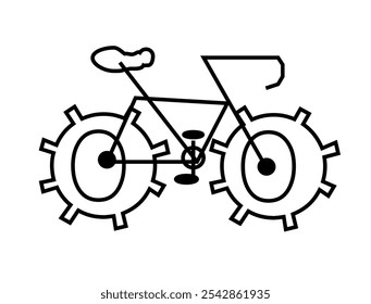 A clean and stylish bicycle vector illustration, ideal for fitness apps, outdoor activity designs, and environmental themes. This high-quality vector captures the details of a classic bicycle, making 