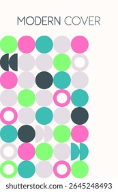 Ein sauberes und stilvolles Design mit sanften Tönen und kreisförmigen Motiven in Bauhaus-Layout. Perfekt für Liebhaber minimaler abstrakter Kunst und geometrischer Einfachheit