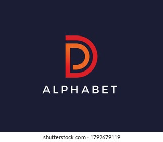 Clean and stylish logo forming the letter D with business card templates.