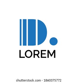Clean and stylish logo forming the letter D with blue color in vector