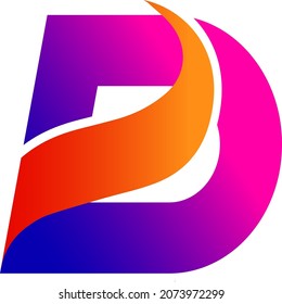 Sauberes und stilvolles Logo, das den Buchstaben D mit Geschäftsvorlagen formt.