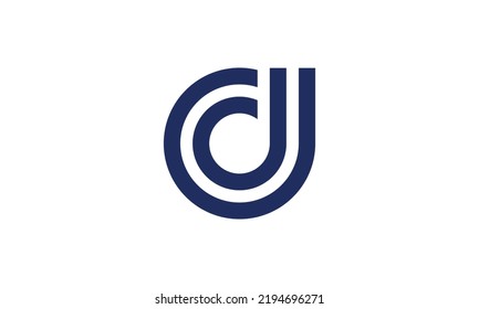 Sauberes und stylisches Logo, das den Buchstaben D mit Verbindung bildet, und hören Sie zu
