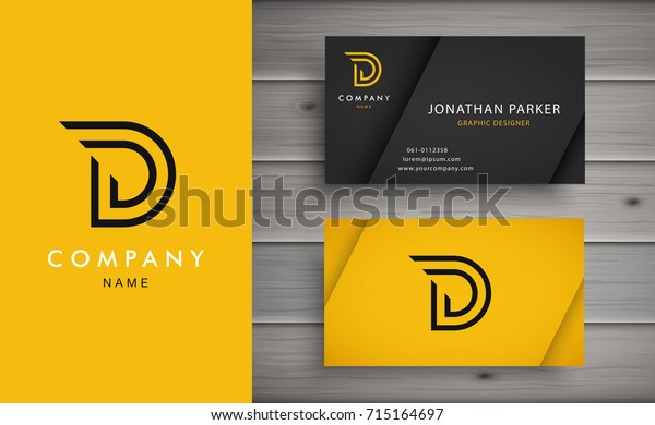 Clean and stylish logo forming the letter D\
with business card\
templates.