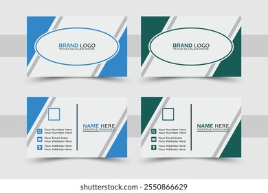 Clean stylish Modern Double site 2 business Card Template Design. Vector Visiting Card Design, Creative Business Card Design