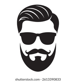 A clean, stylized, black and white vector graphic of a man's head and shoulders.