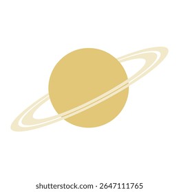 Uma ilustração vetor de design plano limpo e estilizado de Saturno, com seus anéis proeminentes. Perfeito para representar planetas, exploração espacial, astronomia e temas científicos em um estilo moderno.