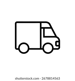 Una Ilustración vectorial limpia y estilizada de un camión de reparto, perfecta para la logística y los diseños relacionados con el transporte.
