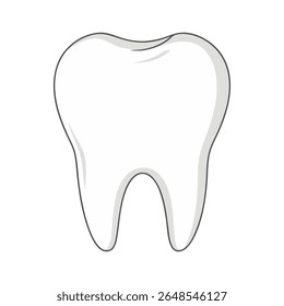 A clean and stylized vector illustration of a human tooth, symbolizing dental health, hygiene, and oral care. Perfect for dentistry, medical clinics.