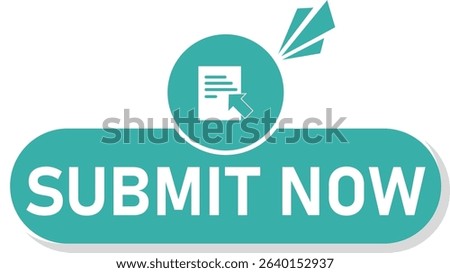 Clean "Submit Now" button in flat modern style, ideal for forms, surveys, signups, and web apps to encourage user actions and increase interaction rates.