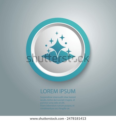 Clean surface blue icon, easy cleaning, thin line symbol on white background, vector