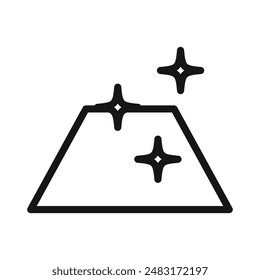 Icono de superficie limpia Línea negra Vector de arte